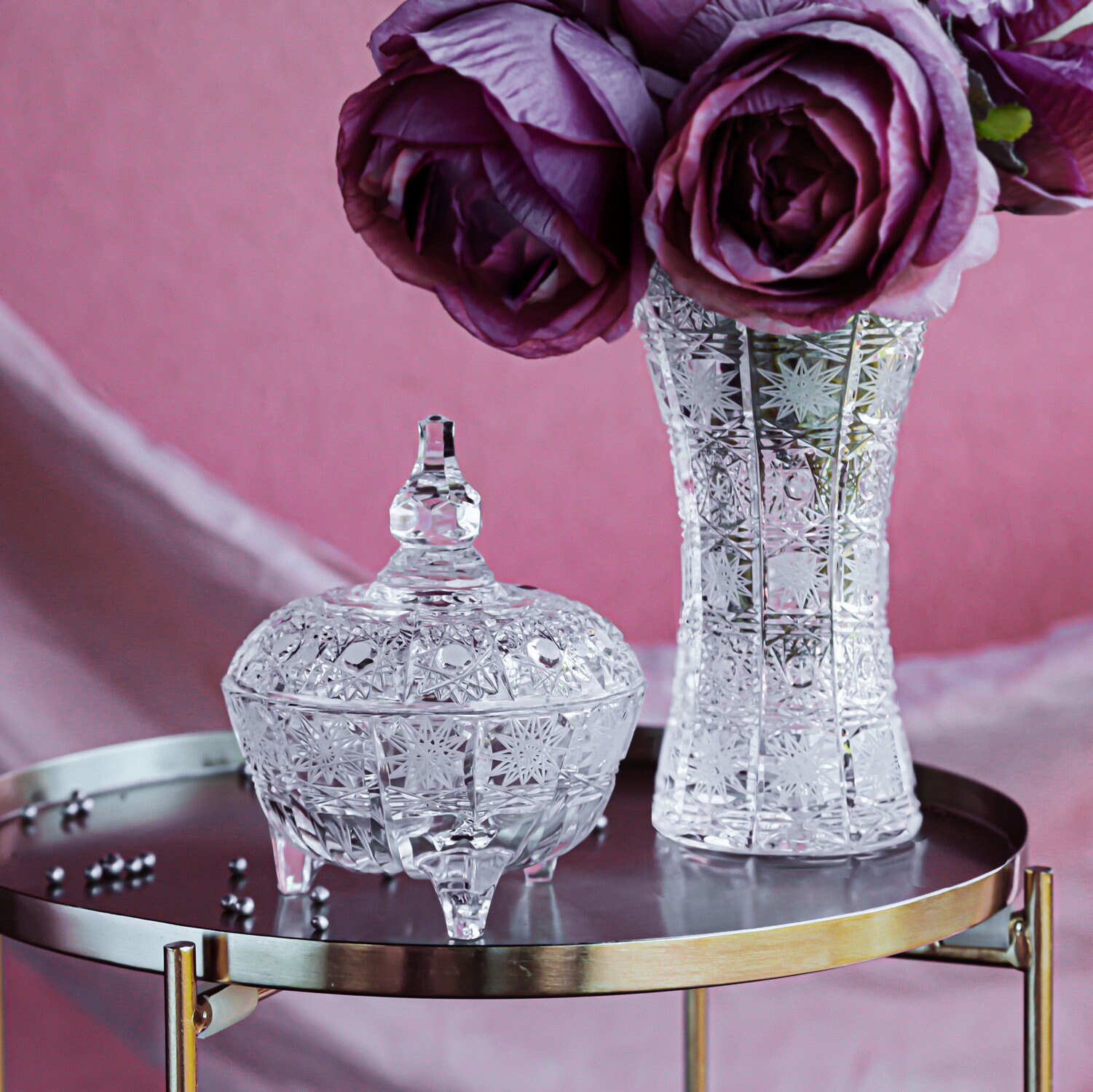 Crystal Bohemia Vase Butterfly Big H305mm - Etsy