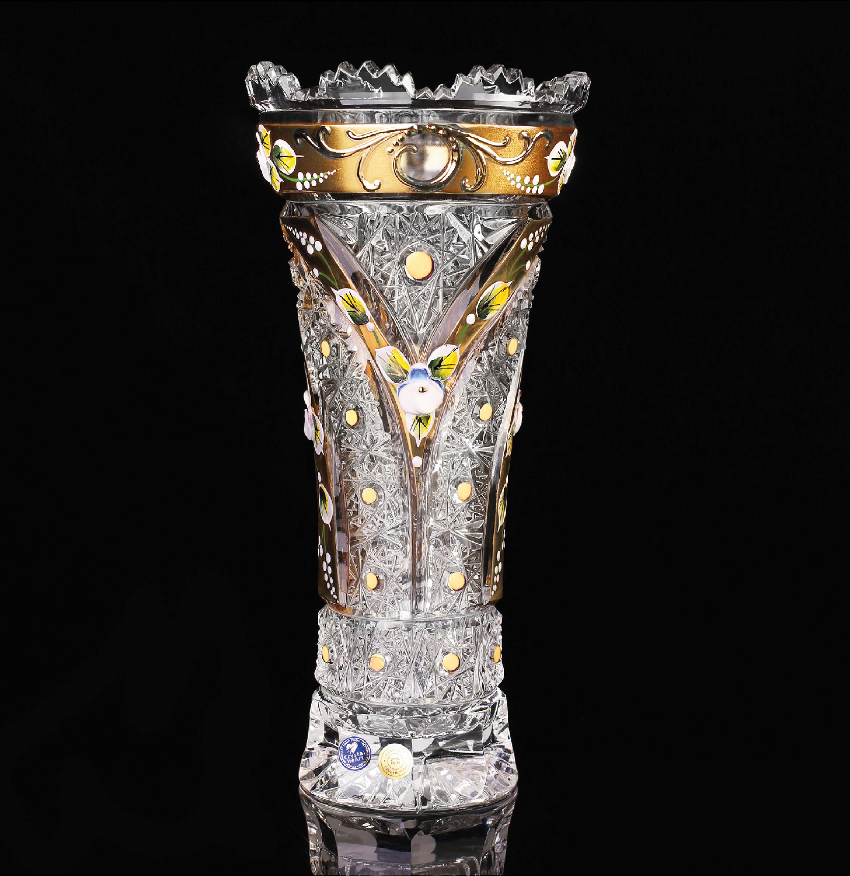 Gold Design Bohemia Crystal Vase - Etsy