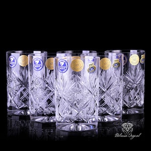 Handcut Crystal Juice/Water Glasses 6pcs 180ml