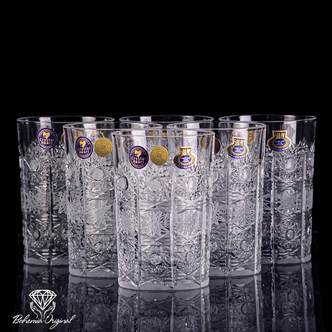 Bohemia Glass カットガラス 6枚セット Bohemia Handcut Crystal Glasses 6pcs 180ml - Etsy