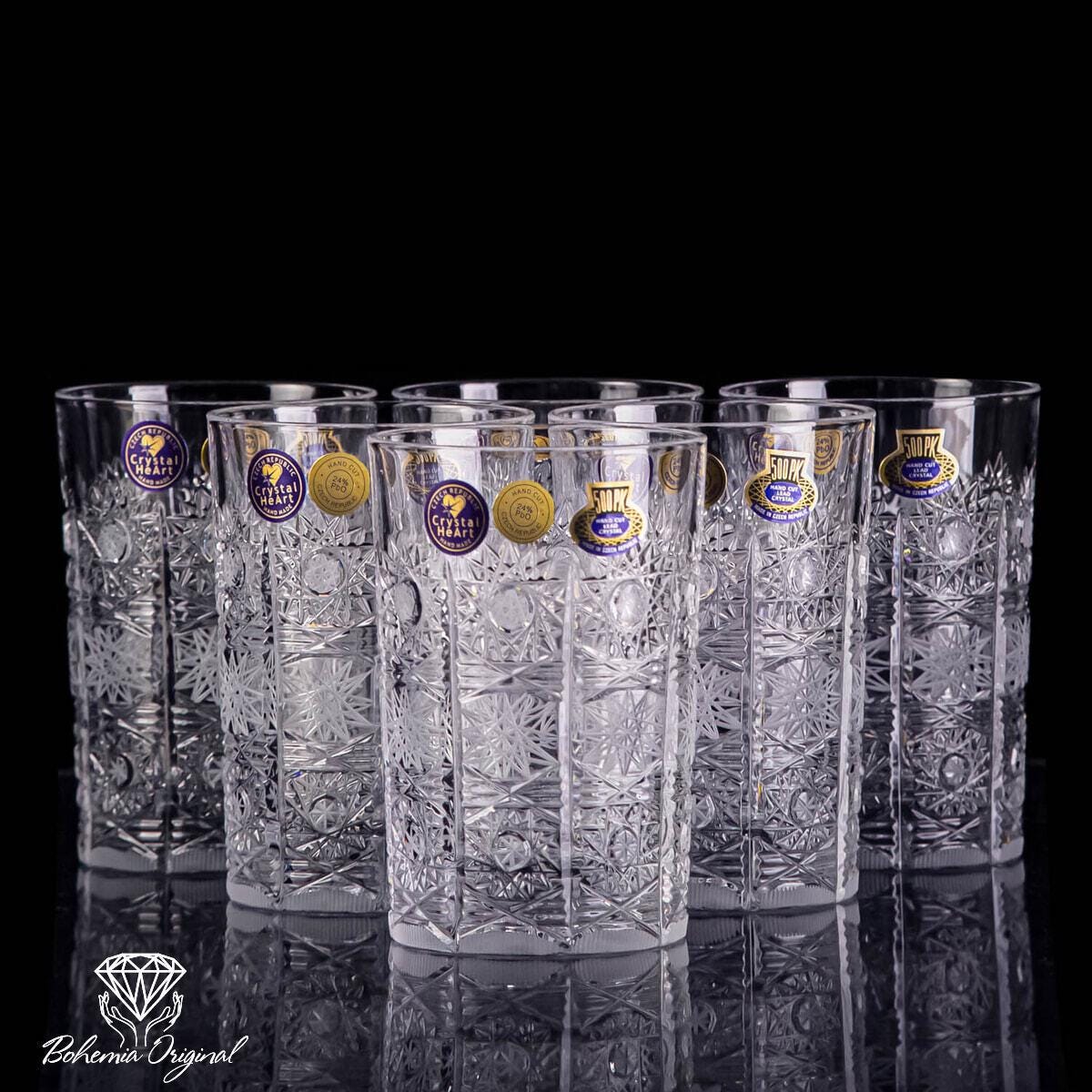 ボヘミア ハンドカット クリスタル グラス 6個 180ml - Etsy 日本
