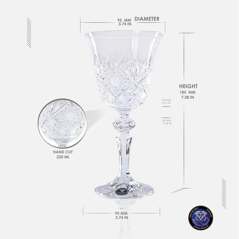 Bohemia Cut Crystal Red Wine Glasses Etsy