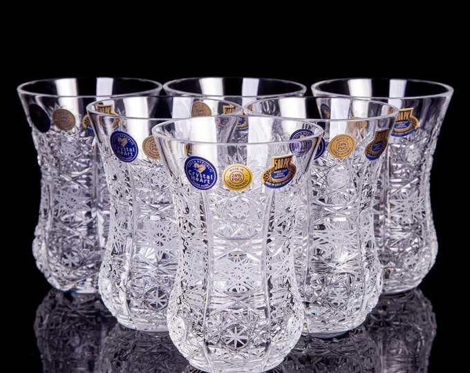 CRYSTAL BRANDY GLASSES WINDMILL 250ml - Bohemia Crystal - Original crystal  from Czech Republic.