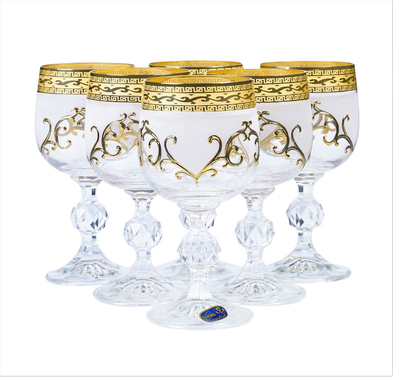 Wine Glasses Bohemia Crystal 6pcs 190ml Etsy