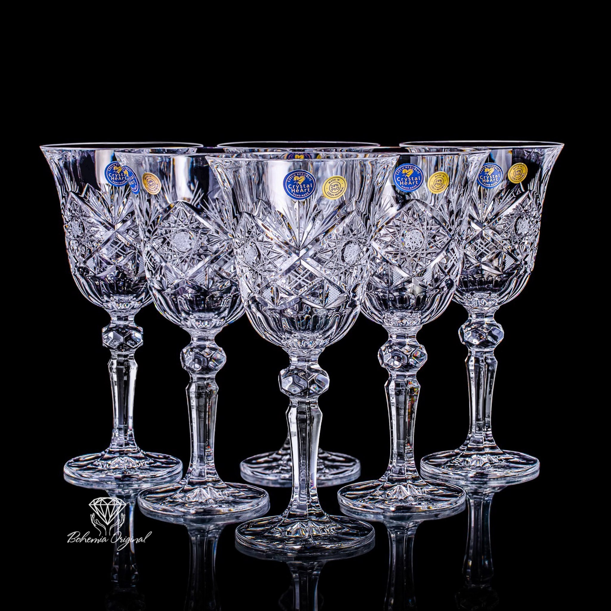 Bohemia Cut Crystal Red Wine Glasses 