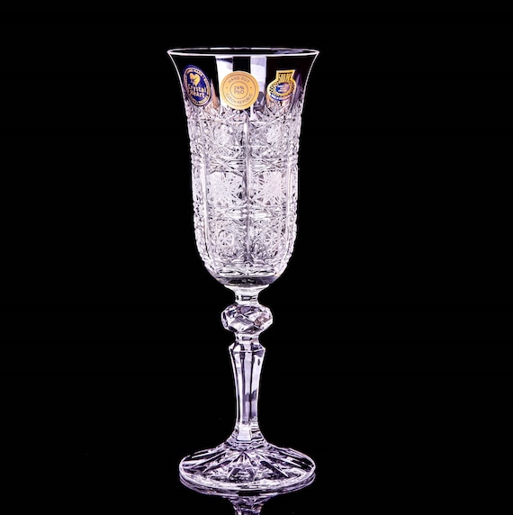 Bohemia Crystal Champagne Glasses 6pcs 150ml - Etsy