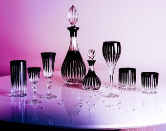 ボヘミアクリスタルウイスキーボトル 750ml ブラックカラー - Etsy 日本