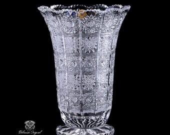 Handcut Bohemia Crystal Vase H255 Mm - Etsy