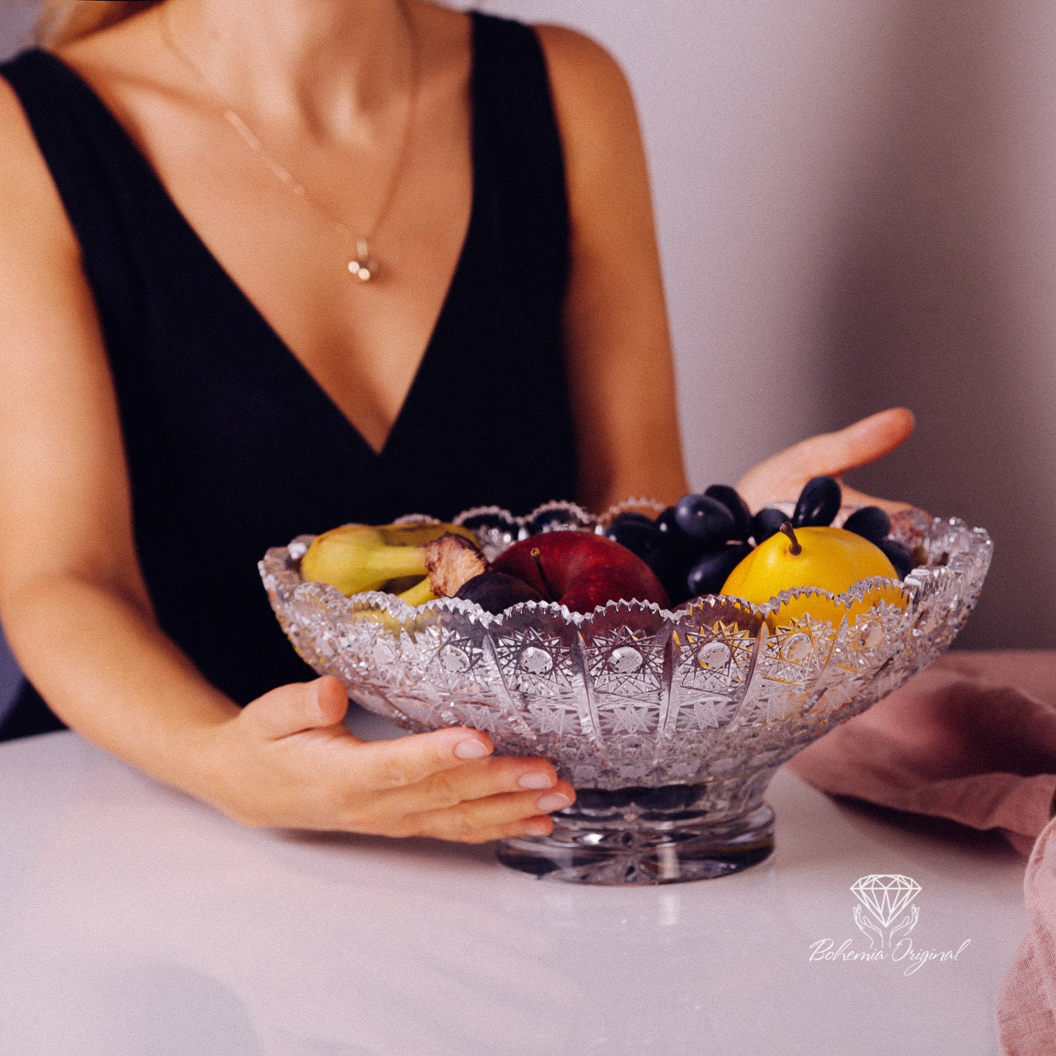 Elegant Bohemia Crystal Bowl L 305MM - Etsy