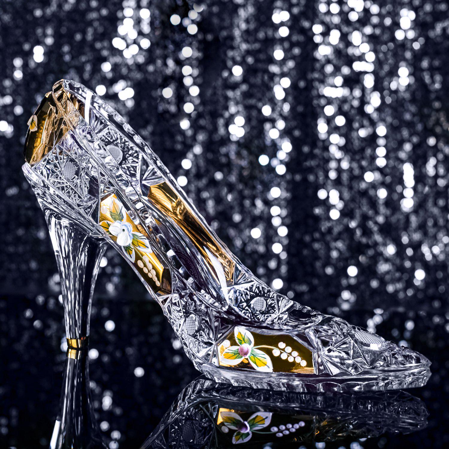 Zapato de Cenicienta de cristal checo artesanal: decoración de cuento de  hadas con detalles dorados - Etsy México, image size:1500x1500