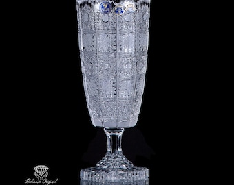 Handcut Crystal Vase On Stand H 290mm