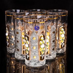 Bohemia Crystal Water Glasses ENAMEL 6pcs 350ml