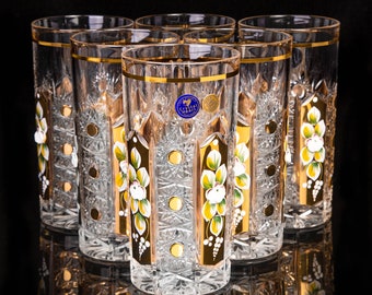 Bohemia Crystal Water Glasses ENAMEL 6pcs 350ml