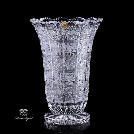Handcut Bohemia Crystal Vase H255 Mm - Etsy