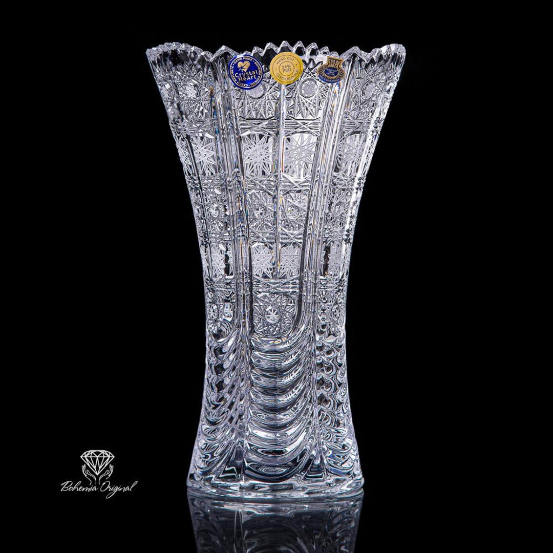 Classic Handcut Crystal Vase H250mm - Etsy