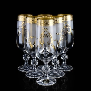 Champagne Glasses Bohemia Crystal Handmade Cut