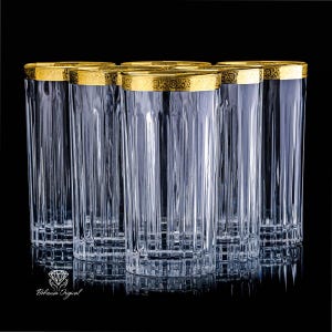 Handmade Crystal Water Glasses Timeless Collection