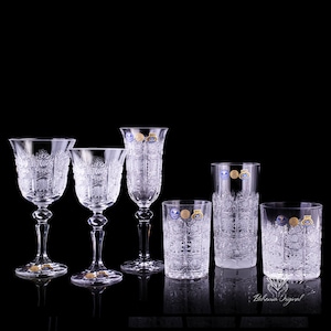Luxury Handmade Crystal Glassware Set – 36 pcs