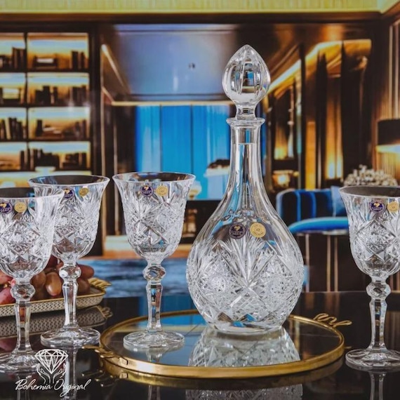Exclusive Bohemia Crystal Red Wine Set 4+1 - Etsy