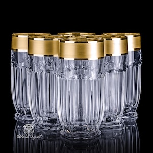 Handcut Crystal Water Glasses 6pcs 300ml