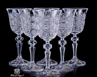 Vintage Bohemia Crystal Liqueur Glasses – Set of 6 (czechoslovakia