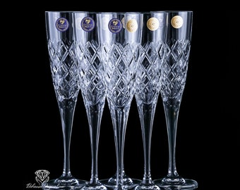 Verres massifs à champagne en cristal au plomb Karo Design