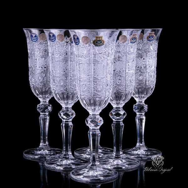 Verres à Champagne en Cristal de Bohême 6pcs 150ml