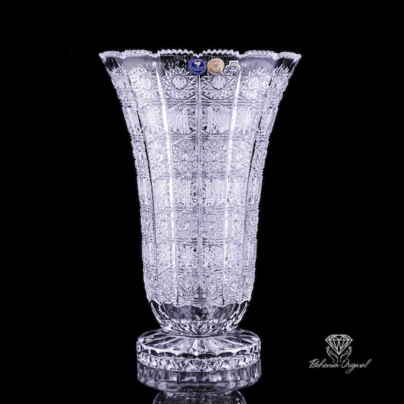 ボヘミア クリスタル 花瓶 大型 クリスタルボヘミアビッグ花瓶 H 355 mm - Etsy 日本