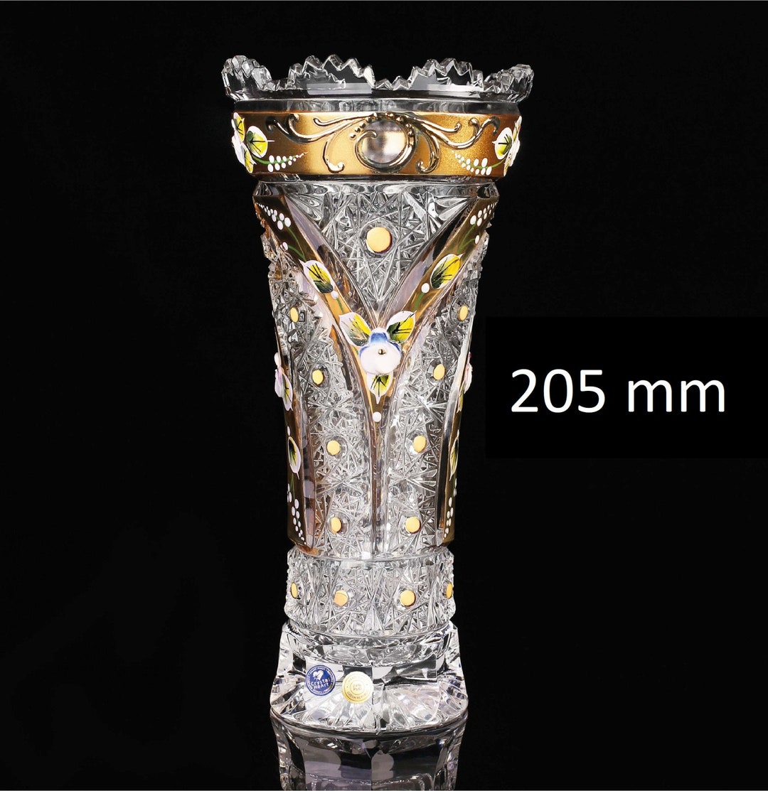 Gold Design Bohemia Crystal Vase - Etsy