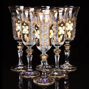 Bohemia Crystal Champagne Glasses Enamel 6pcs 150ml