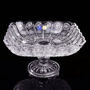 Czech Crystal Bowl On Stand