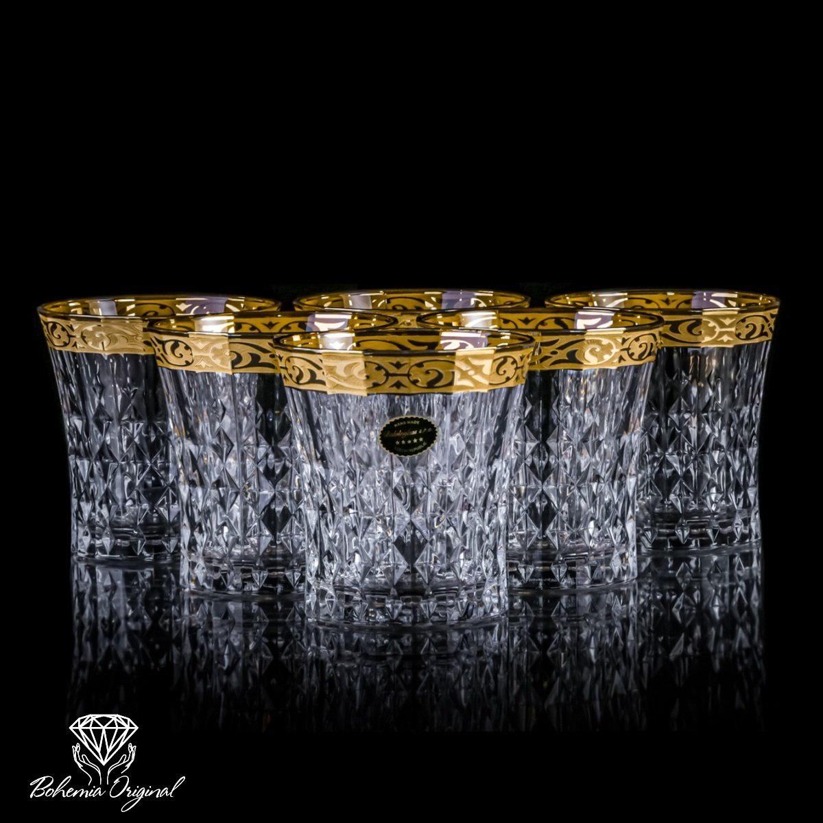 Lot De 8 Verres à Vin En Cristal Moser - Modèle Pope - Art Déco Tchèque ~1925