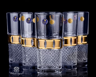 Bicchieri da acqua in cristallo Bohemia Gold Ornaments 350ml