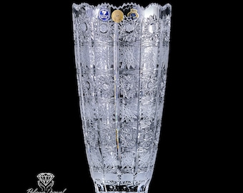 Big Handcut Bohemia Crystal Vase
