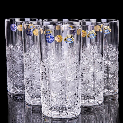 Bohemia Crystal Water Glasses 6pcs 350ml - Etsy