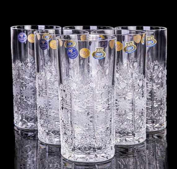 Bohemia Crystal Water Glasses 6pcs 350ml - Etsy