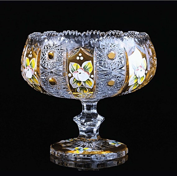 Bohemia Crystal Bowl on Stand H140mm 