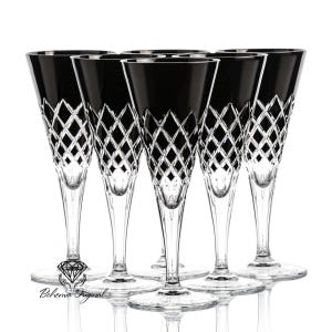 270ml Massive Black White Wine Lead Crystal Glasses
