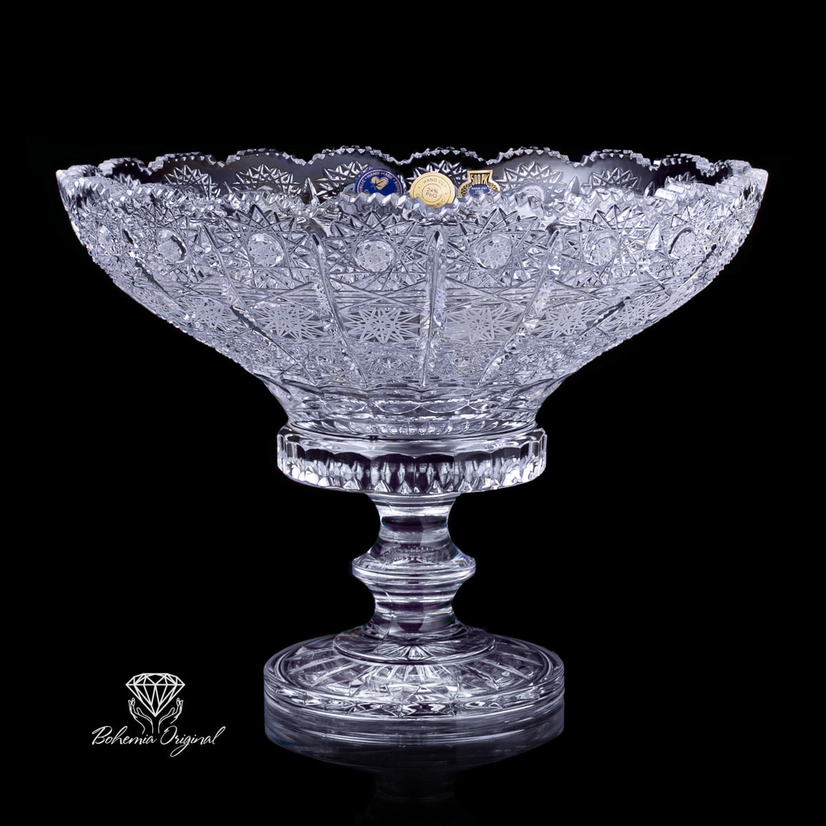Traditional Handcut Crystal Bowl On Stand