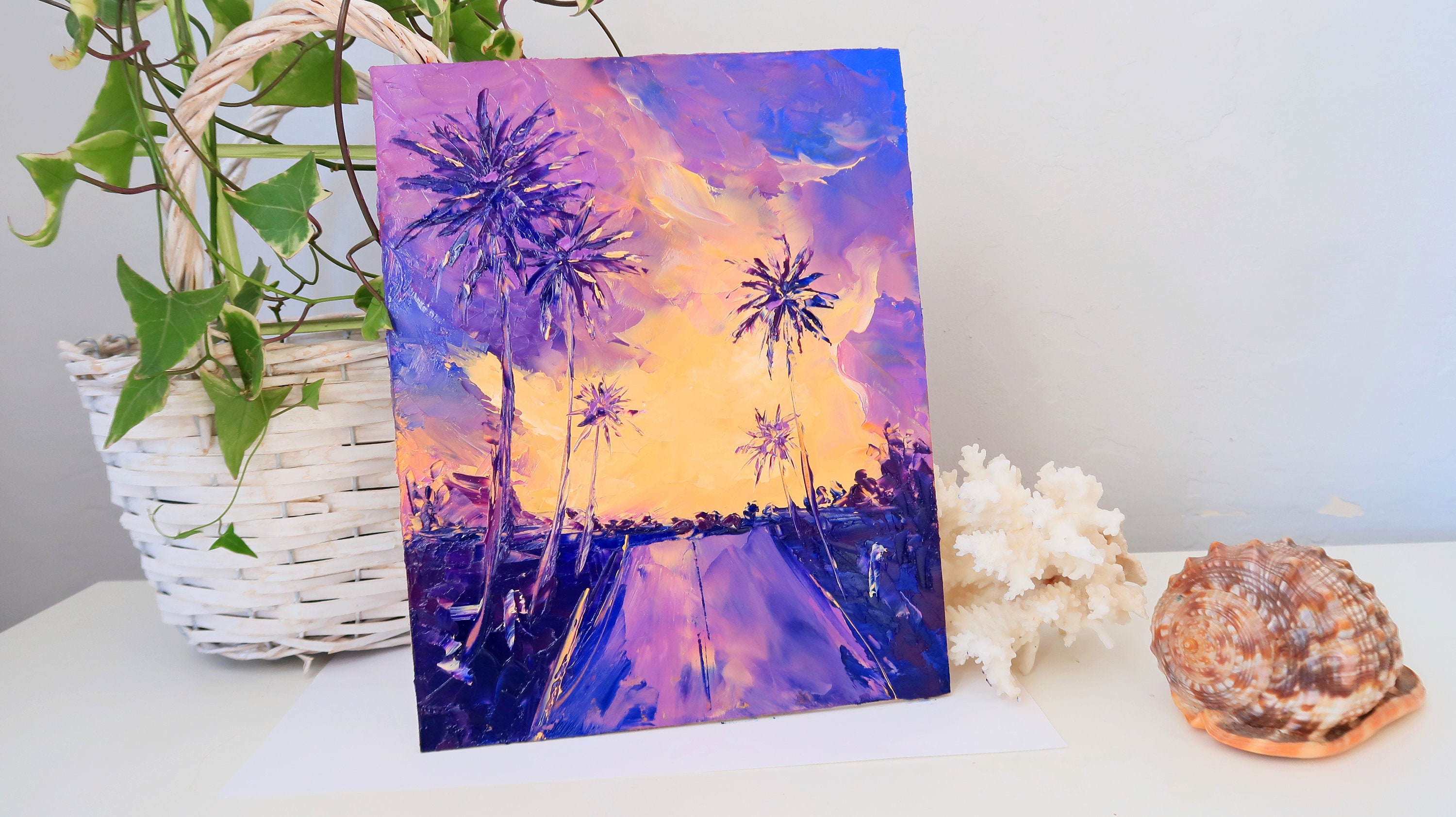 Sunset Painting on Canvas Original Art Abstract Art Ocean Art Modern ...