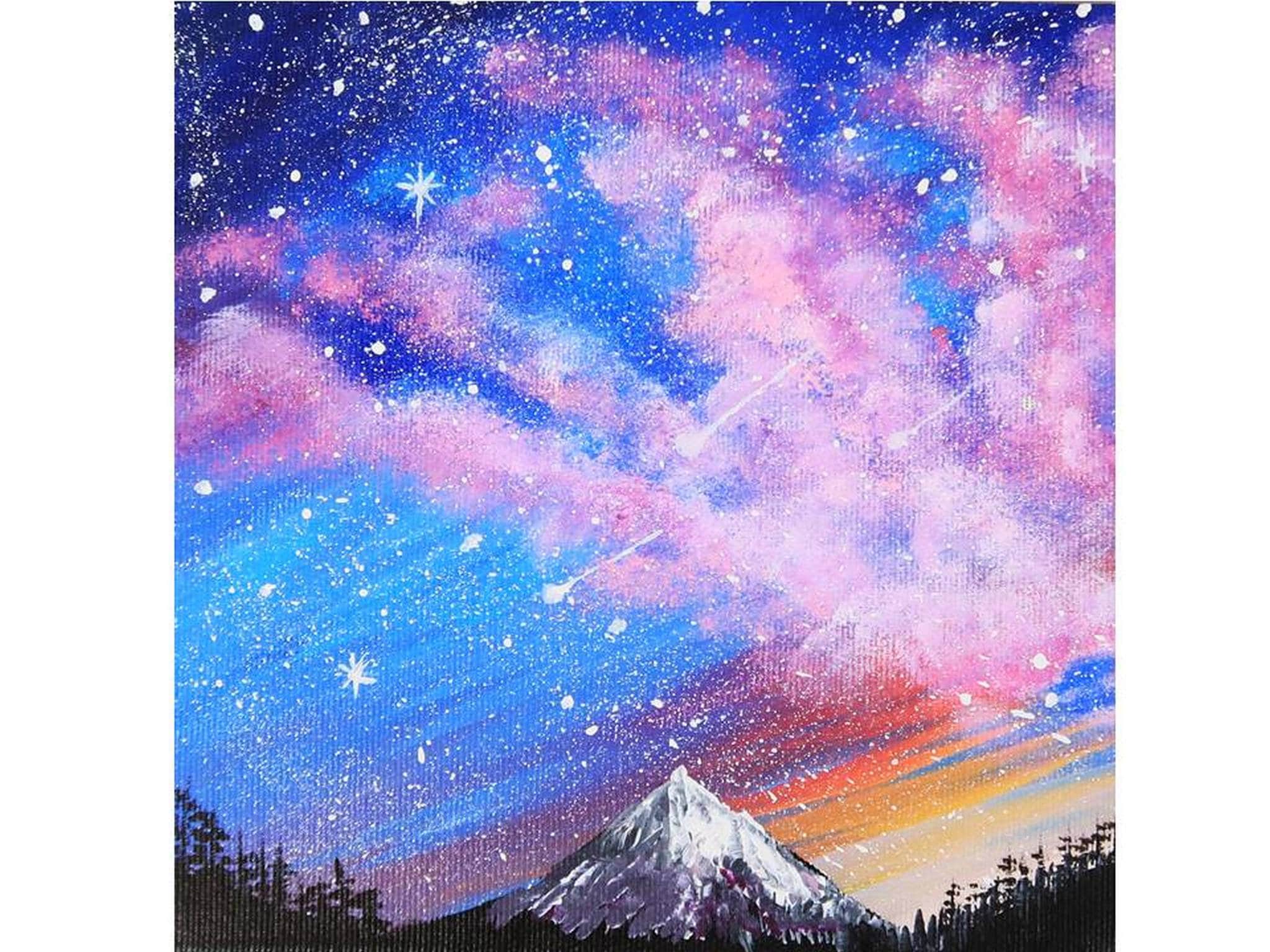 絵画（オリジナルアクリル水彩画 ）「天ノ川（Milky Way）」【芸術アート】 絵画（オリジナルアクリル水彩画 ）「天ノ川（Milky Way