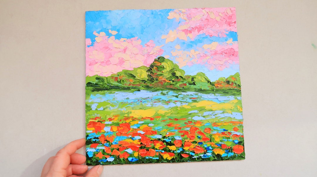 California Poppy Painting Floral Original Art Landscape Oil Painting ...