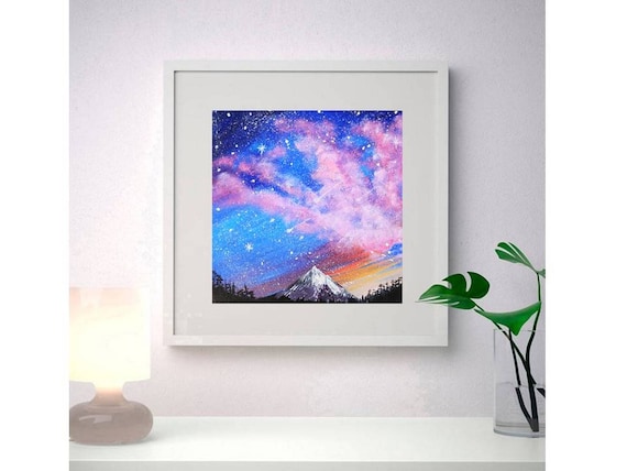 絵画（オリジナルアクリル水彩画 ）「天ノ川（Milky Way
