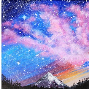 Milchstraße Gemälde auf Leinwand Galaxie Acryl Gemälde Galaxie Wand Kunst Weltraum Gemälde Nachthimmel Wand Kunst Sterne Home Dekor von Julia Datta
