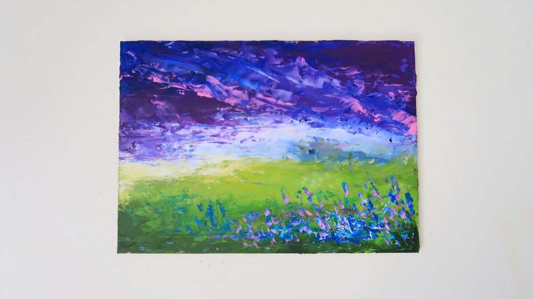 Meadow Painting Texas Oil Original Art Flower Wall Art Landscape Art ...