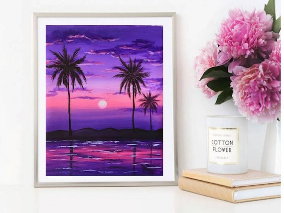 Hawaii Painting Seascape Original Art Palm Trees National Park