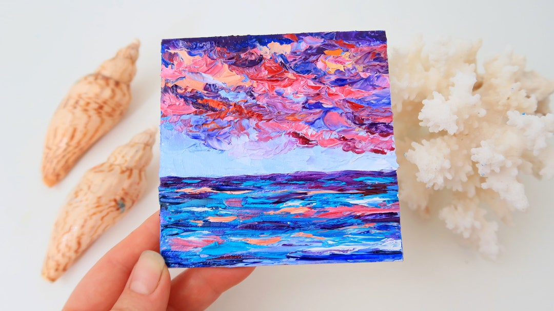 Laguna Beach Painting on Canvas Seascape Original Art Tropical Beach