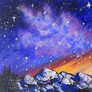 Milchstraße OriginalGemälde auf Leinwand Galaxie Acryl Gemälde Galaxie Wand Kunst Weltraum Malerei Nachthimmel Wand Kunst Sterne Home Decor