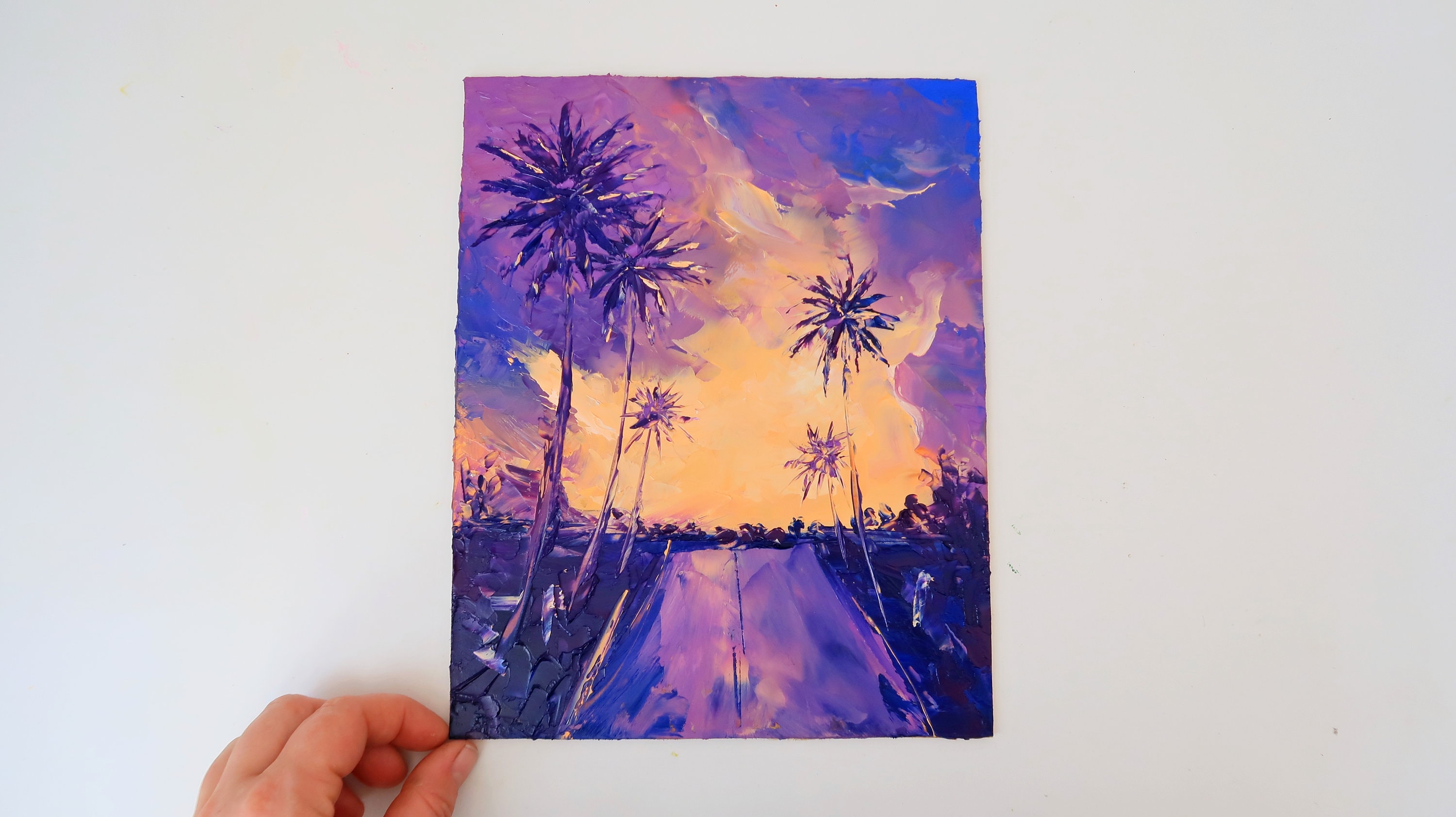 Sunset Painting on Canvas Original Art Abstract Art Ocean Art Modern ...