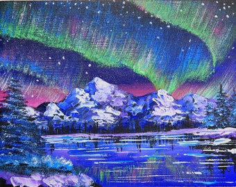 抽象画　原画　テクスチャーアート　アクリル画　現代アート　モダンアート　オーロラ テクスチャーアート 宇宙アート 抽象画 インテリア雑貨 絵画 一点物